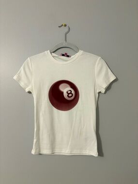Edikted White Tee with Pink & Teal Label